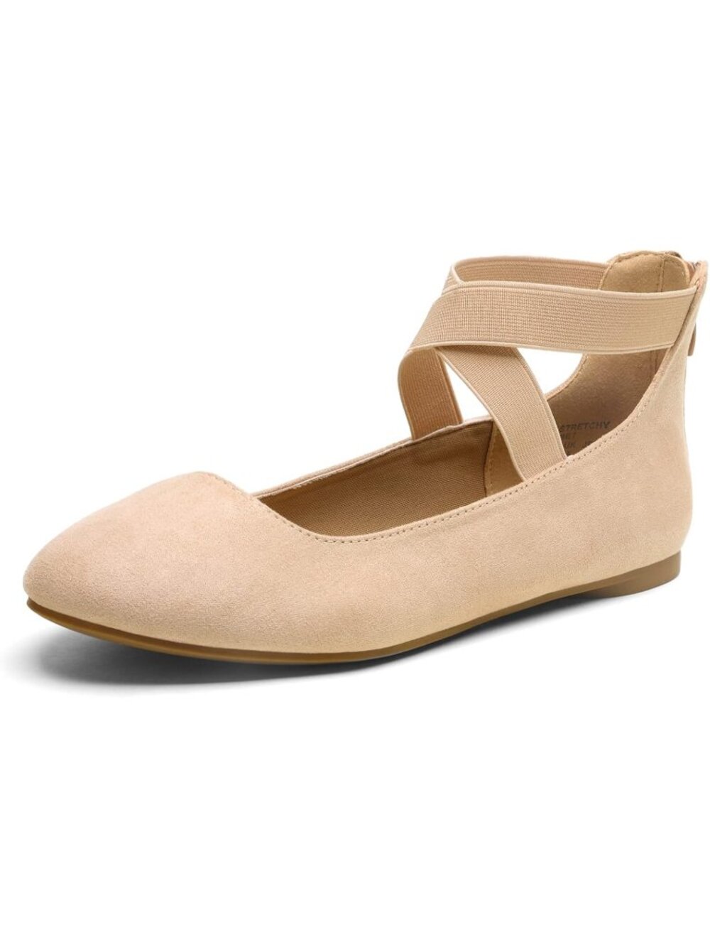 Dream Pairs Women's Nude Comfortable Elegant Flexible Ankle Straps Flats